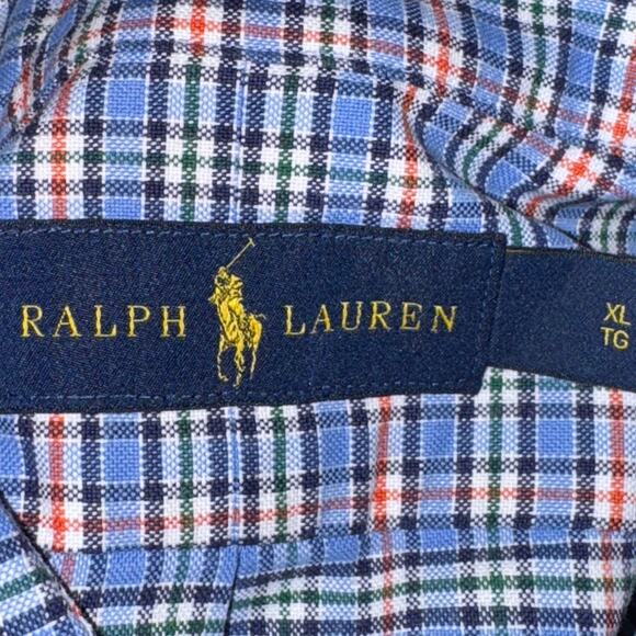 Ralph Lauren Button Front Shirt Men's Size XL Blue Plaid L/S Embroidered Pony - Picture 6 of 7